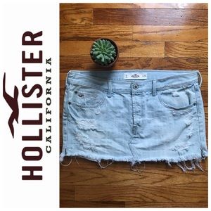 Hollister Distressed Denim Mini Skirt Like New!
